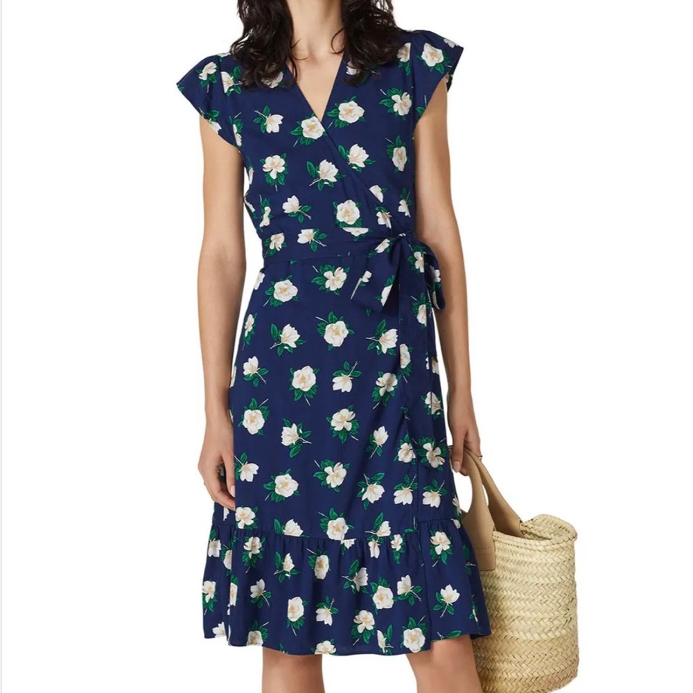 Draper James Navy Floral Flutter Dress 2